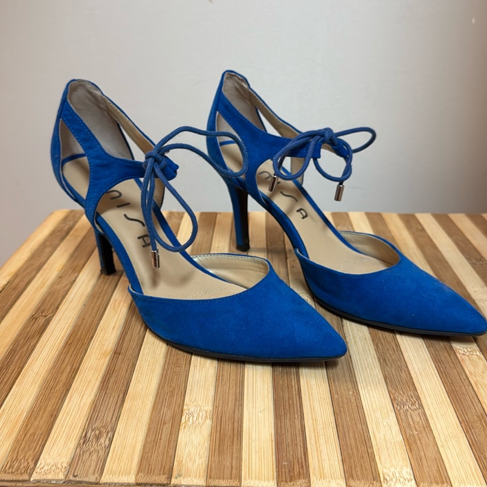 Unisa Royal Blue Heels with Ankle Tie